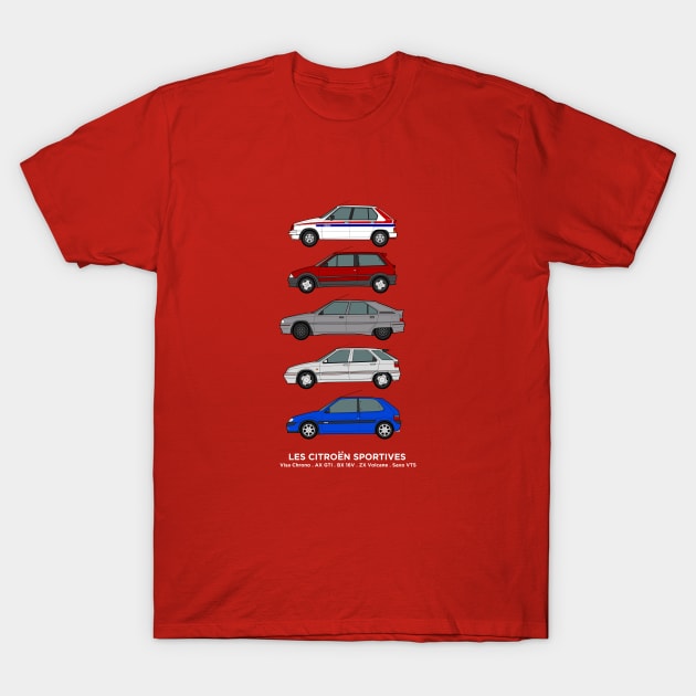 Citroen hot hatches car collection T-Shirt by RJW Autographics